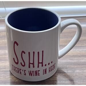 SSHH...Theres Wine In Here Mug White Ceramic Baum Cup 20oz Wine-O Graphic